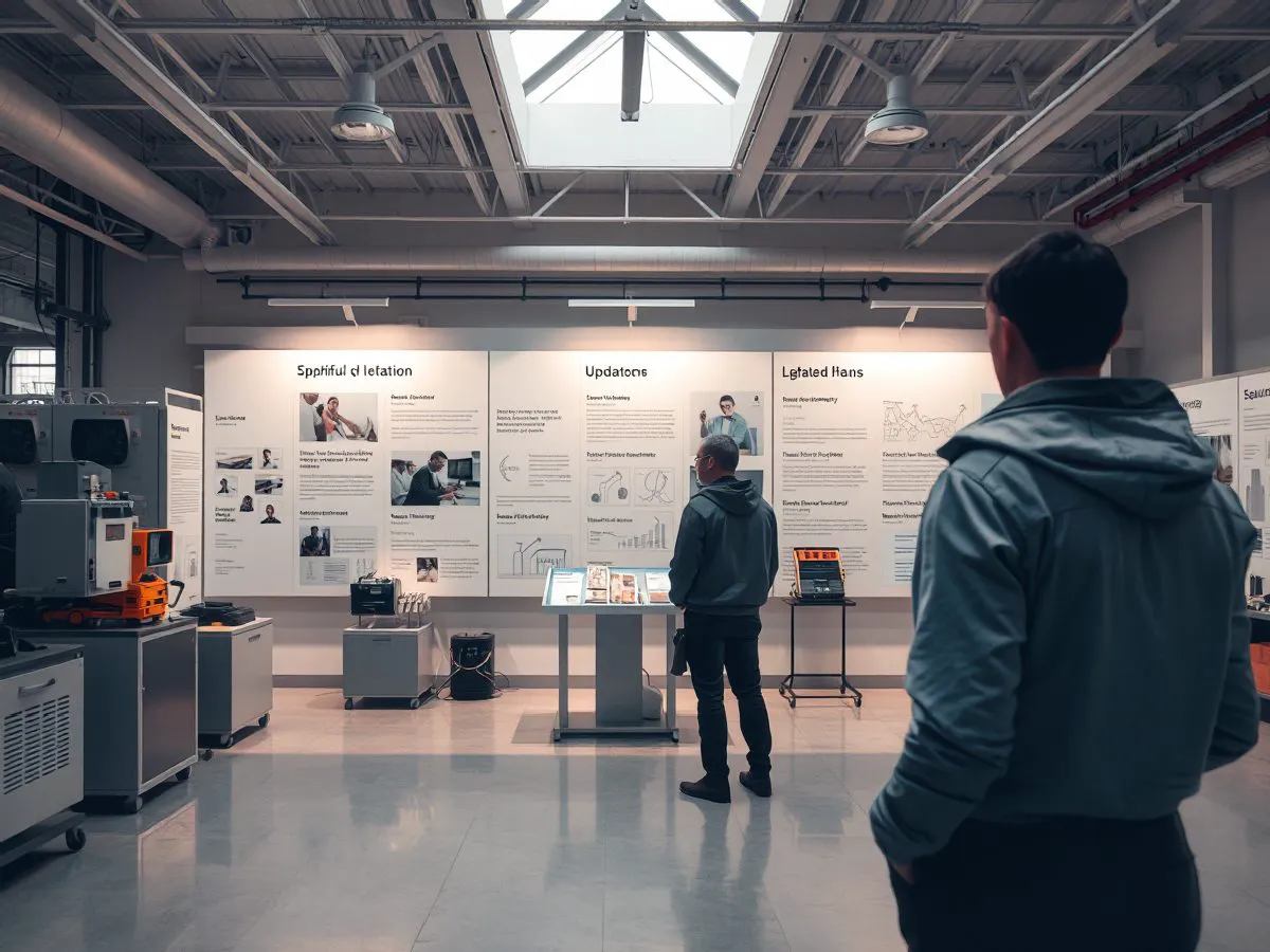 文化空间内展陈内容更新后的场景，访客正在观看新展示内容